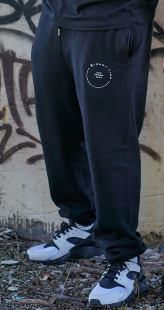 Black Circle Design Sweatsuit Set/combo